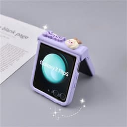 [CÓ SẴN] Viền camera - Ốp Z Flip 8 - Flip5 - Flip4 - Flip7 tím pastel charm em bé cute kèm dây và thanh bảo vệ bản lề 2