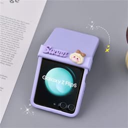 [CÓ SẴN] Viền camera - Ốp Z Flip 8 - Flip5 - Flip4 - Flip7 tím pastel charm em bé cute kèm dây và thanh bảo vệ bản lề 6