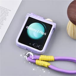 [CÓ SẴN] Viền camera - Ốp Z Flip 8 - Flip5 - Flip4 - Flip7 tím pastel charm em bé cute kèm dây và thanh bảo vệ bản lề 4