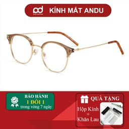 Gọng kính cận nửa viền thời trang nam nữ NARO EYEWEAR dáng tròn chống tia UV chất liệu TITANIUM - 01183 1