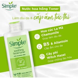 Toner Nước Hoa Hồng Simple Soothing Facial Skind To Skin Dành Cho Da Nhạy Cảm 200ml 4