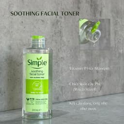 Toner Nước Hoa Hồng Simple Soothing Facial Skind To Skin Dành Cho Da Nhạy Cảm 200ml 5