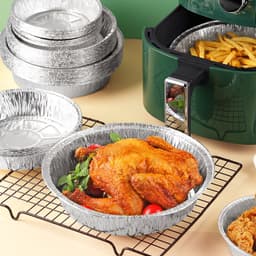 Set 10 Khay giấy bạc lót nồi chiên không dầu , size 22cm 2
