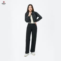 Quần jean suông vừa GENVIET JEANS chất liệu Denim  8737 3