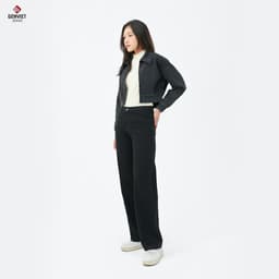 Quần jean suông vừa GENVIET JEANS chất liệu Denim  8737 4