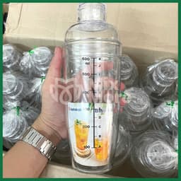 Bình lắc shaker Việt Nhật nhựa chia vạch đen chuyên dùng trong pha chế bao gồm nắp 320ml/460ml/600ml Mixmore 8