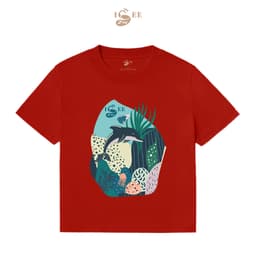 Áo Thun Bé Trai, Bé Gái Form Rộng Chất Liệu Cotton In Họa Tiết Cá Heo Cho Bé Từ 1 Đến 12 Tuổi - ISEE VN 7