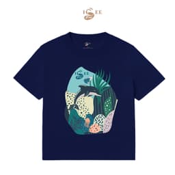 Áo Thun Bé Trai, Bé Gái Form Rộng Chất Liệu Cotton In Họa Tiết Cá Heo Cho Bé Từ 1 Đến 12 Tuổi - ISEE VN 8