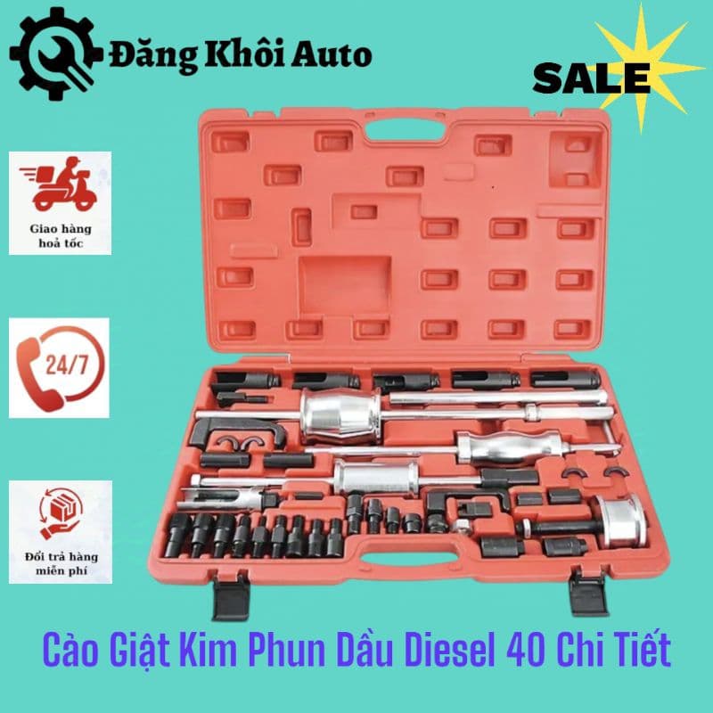 Bộ vam tháo kim phun dầu diesel 40 chi tiết, cảo kim phun dầu