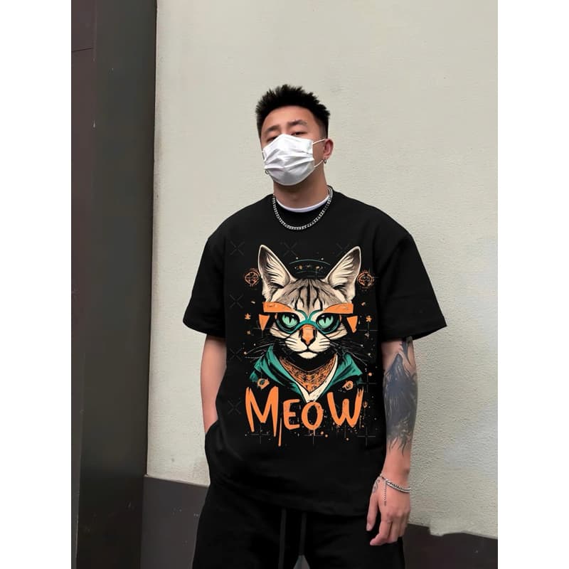 Set áo thun nam nữ form rộng vải cotton 2 chiều dày dặn