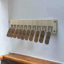 Bảng Gỗ Treo Móc Khóa - Bảng gỗ decor trang trí tường có móc treo chìa khoá 10 chìa - GXHOME 1