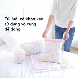 COMBO 5 Túi giặt đồ máy giặt 3 Lớp JYoohome Túi lưới giặt quần áo ngực đồ lót tất vớ có khoá kéo 2