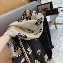 khăn len dạ Hoa trà 65x185 khăn choàng mua thu đông 2