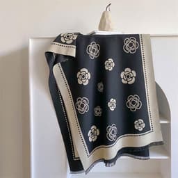 khăn len dạ Hoa trà 65x185 khăn choàng mua thu đông 7