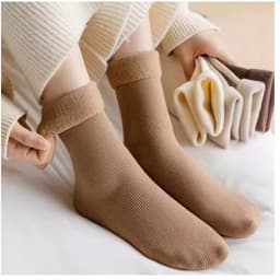 Combo 10 Đôi Tất Lót Lông Cổ Cao Sinh Nhiệt Chất Dày Cho Mùa Đông Siêu ấmTông Màu Pastel Trà Sữa 5