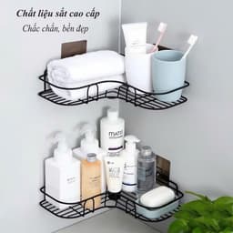 Kệ Góc Nhà Tắm Dán Tường không khoan đục, giá kệ để đồ nhà tắm treo tường để dầu gội đầu,sữa tắm , tiện lợi . 2