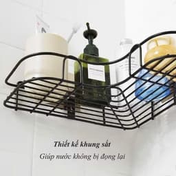 Kệ Góc Nhà Tắm Dán Tường không khoan đục, giá kệ để đồ nhà tắm treo tường để dầu gội đầu,sữa tắm , tiện lợi . 5