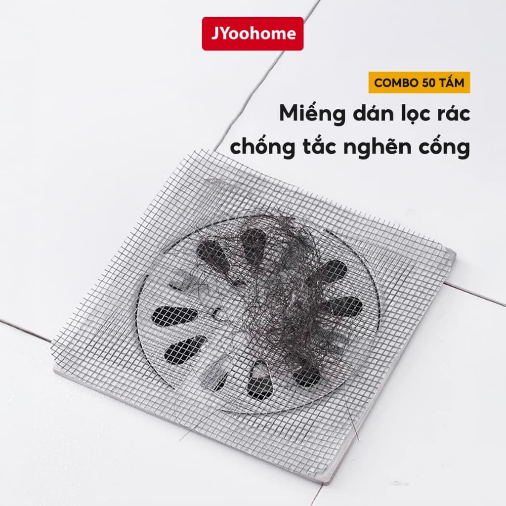 COMBO 50 Miếng Dán Lọc Rác Cống Nước JYoohome Lưới Dán Chống Tắc Nghẽn Thoát Nước Bồn Rửa Chén Bát