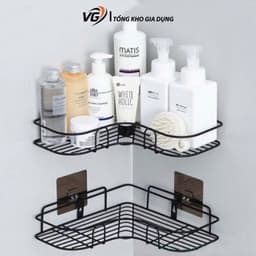 Kệ Góc Nhà Tắm Dán Tường không khoan đục, giá kệ để đồ nhà tắm treo tường để dầu gội đầu,sữa tắm , tiện lợi . 1