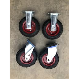 Combo 4 Bánh Xe Đẩy Hàng loại xịn Gồm 2 Bánh Xoay 2 Bánh Đứng Cố Định Loại 20cm 1
