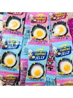 Bịch 40 gói Thạch trứng ốp la kèm kẹo nổ mỗi gói 26 gr siêu ngon cho bé 2