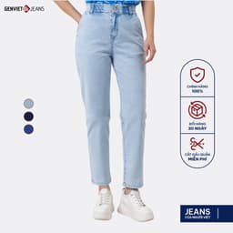 Quần Dài Nữ GENVIET Vải Jeans Trẻ trung Form Col Thụng, Quần Bò Baggy Nữ Cạp Chun Chất Liệu Co Giãn Hiện Đạ 8522 3
