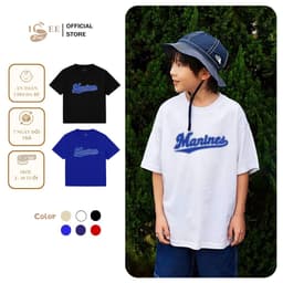 Áo Thun Cho Bé Trai, Bé Gái Nhiều Màu Chất Vải Mềm Mịn Họa Tiết chữ MARINES Dễ Thương, Size Từ 2 Đến 12 Tuổi 1