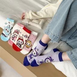 sét 5-10 đôi tất LABUBU cổ ngắn hot trend trẻ em 1-12 tuổi 6