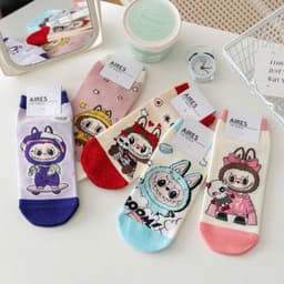 sét 5-10 đôi tất LABUBU cổ ngắn hot trend trẻ em 1-12 tuổi 7