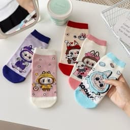 sét 5-10 đôi tất LABUBU cổ ngắn hot trend trẻ em 1-12 tuổi 2