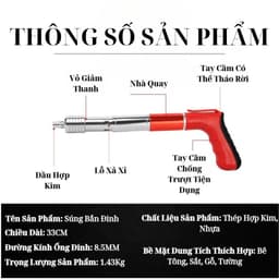 Máy bắn đinh POWEX PW-PGS2XR, súng bắn đinh hạt nổ, full kim loại an toàn, chuyên bắn bê tông sắt vật cứng 7