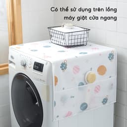 Tấm Phủ Tủ Lạnh Máy Giặt Có Ngăn Để Đồ JYoohome Tấm Khăn Che Tủ Lạnh Chống Bụi Chống Thấm Nước 6