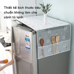 Tấm Phủ Tủ Lạnh Máy Giặt Có Ngăn Để Đồ JYoohome Tấm Khăn Che Tủ Lạnh Chống Bụi Chống Thấm Nước 5