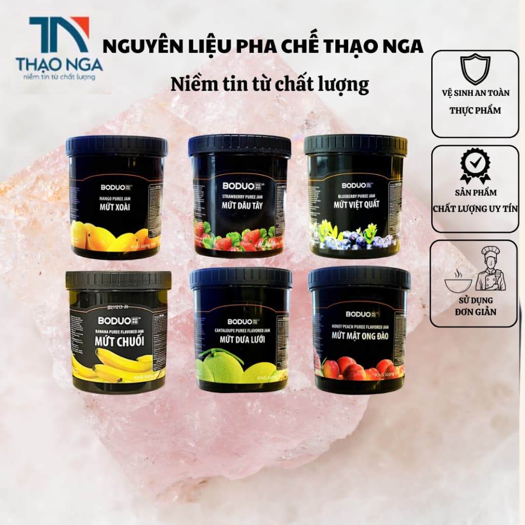 Mứt ( sốt ) hoa quả Boduo nhiều vị 1.3kg