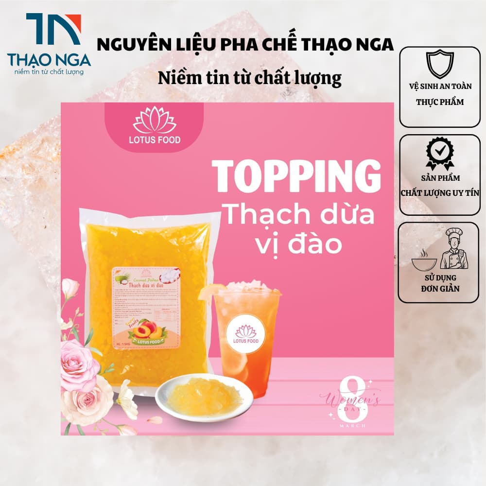 THẠCH DỪA vị đào - LOTUS FOOD - bịch 1.5kg
