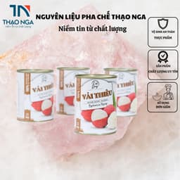 Vải thiều ngâm nước đường Asia Home Cát Long đóng hộp 565gr 1