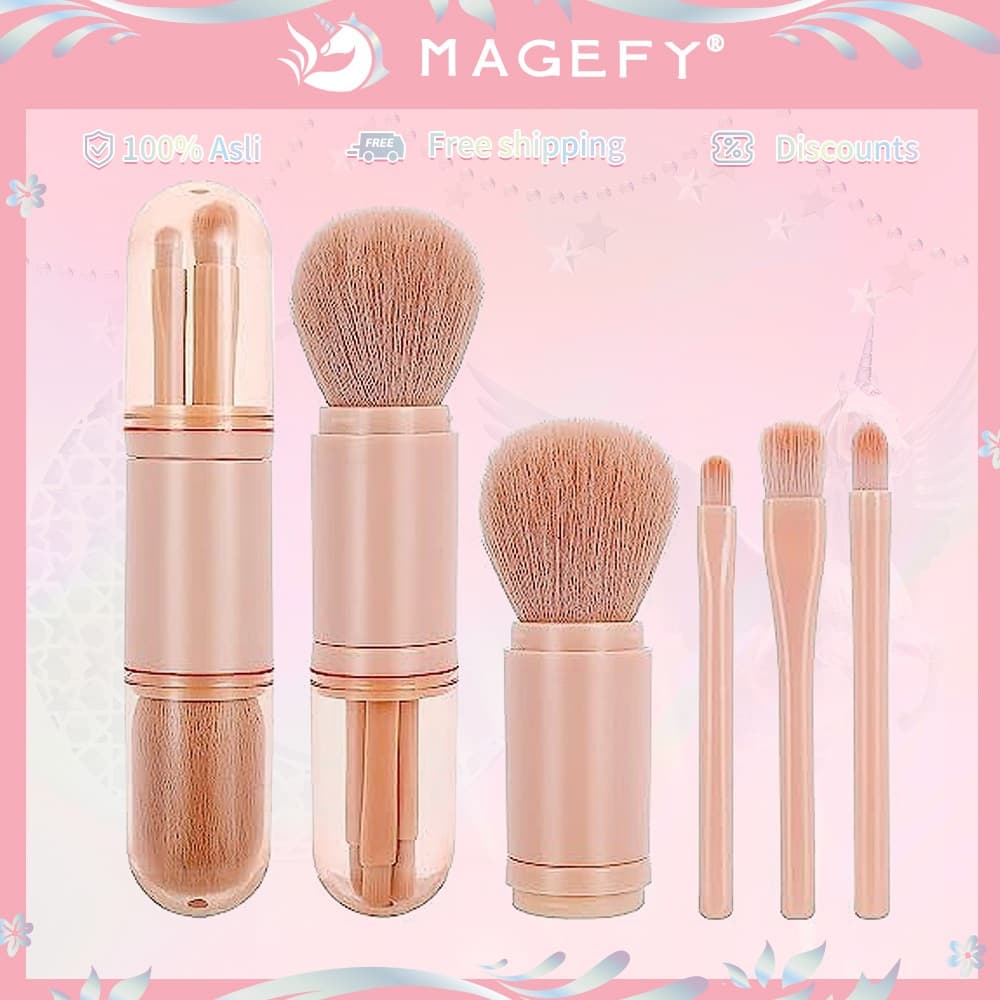 MAGEFY Bộ Cọ Trang Điểm Kích Thước Nhỏ Gọn Tiện Dụng 4 in 1 51625