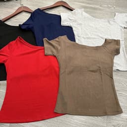 [VẢI COTTON MỊN] Áo Thun Nữ Ôm Lệch Vai Basic đơn giản vải Cotton 4 chiều co giãn mát m819 7