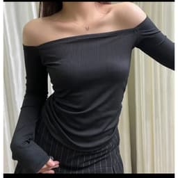 Áo Thun Dài Tay Trễ Vai Đính Nơ siêu hot cho nữ Giáng SInh- Noel - Tết m636 2