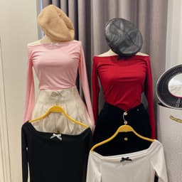 Áo Thun Dài Tay Trễ Vai Đính Nơ siêu hot cho nữ Giáng SInh- Noel - Tết m636 7