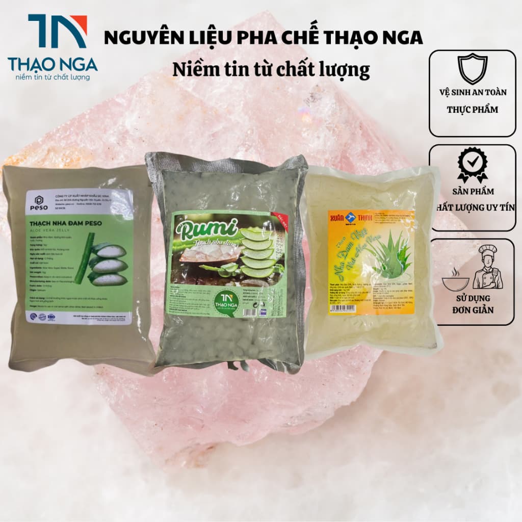 Thạch Nha Đam Peso túi 1kg. nha đam xuân thịnh.nha đam rumi1kg