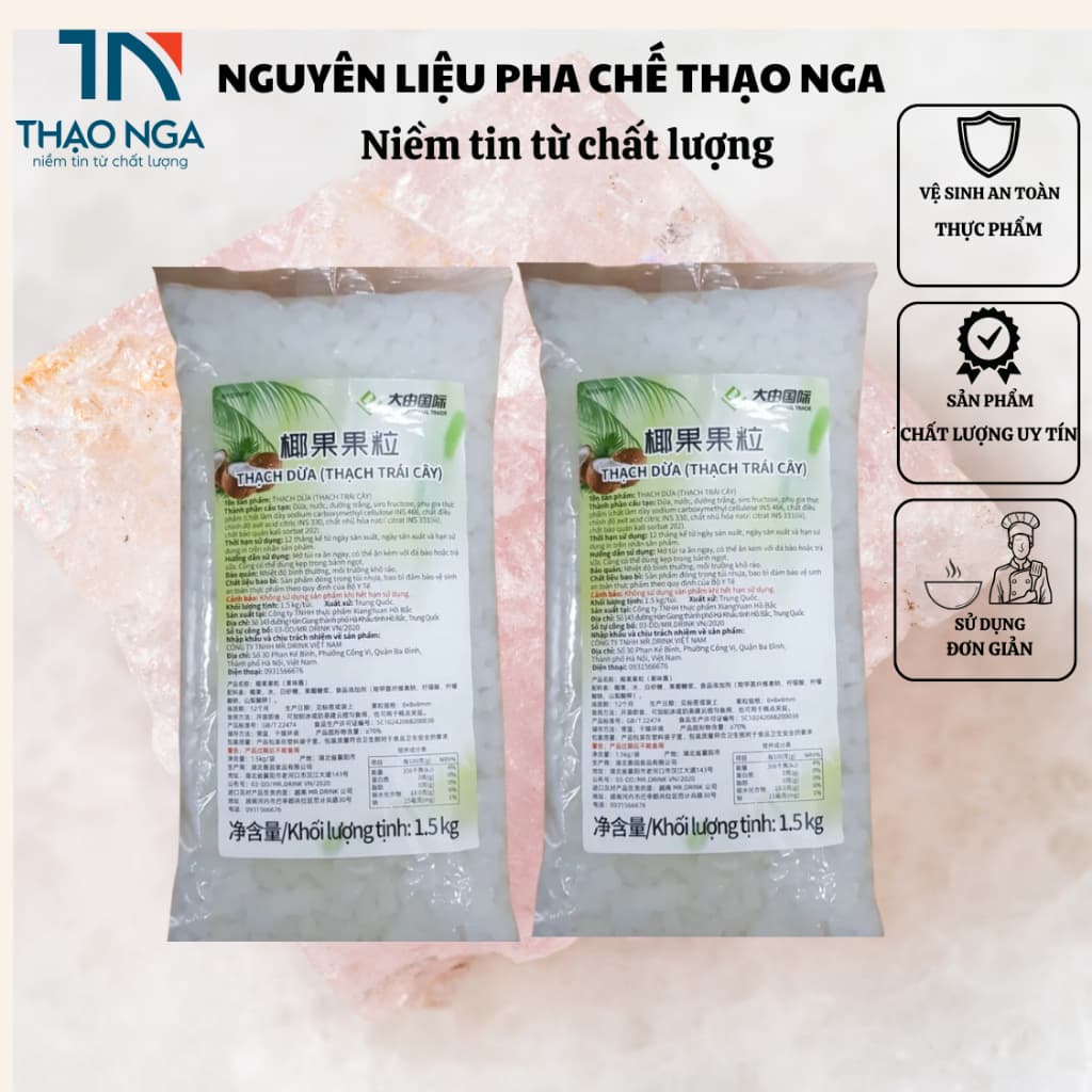 Thạch Dừa Daidu  Gói 1kg5 , thạch dừa đài loan,thạch dừa dedu gói 1.5kg