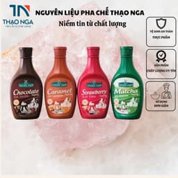Sốt Golden Farm Topping các vị Chocolate, Caramel, Dâu, Matcha chai 630gr 1
