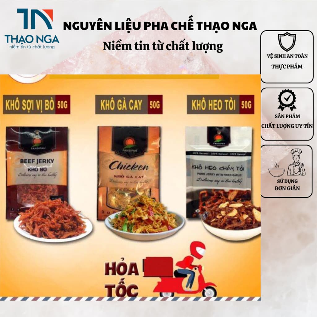 COMBO 10 Gói Khô Bò/Khô Gà Fansipan Chính Hãng Đảm Bảo ATTP