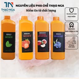 [CHÍNH HÃNG] Siro Boduo các vị dâu, đào, bạc hà, táo xanh, việt quất 2,5kg pha trà sữa, trà trái cây 1
