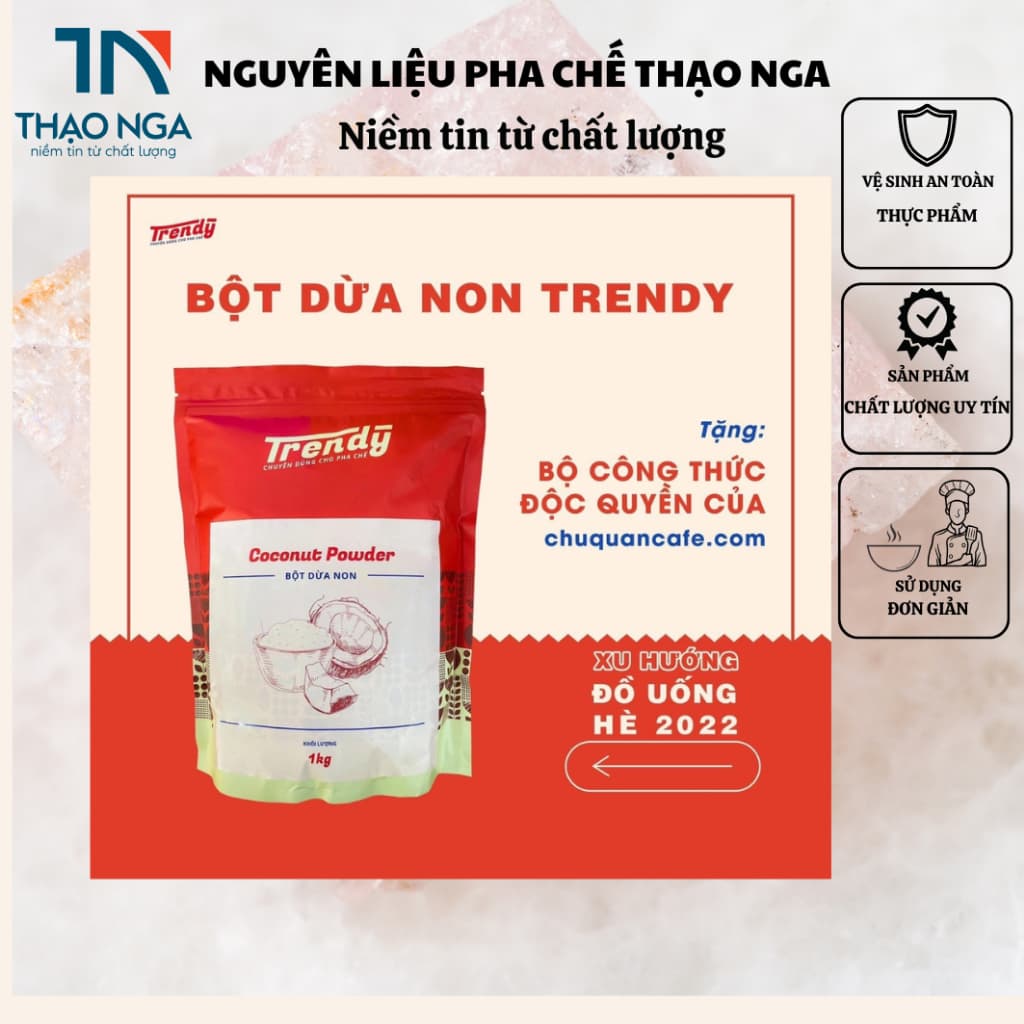 Bột Dừa Non TRENDY 1kg (1T:20Gói) Gói