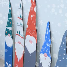 Ông già Mù trang trí Noel bằng gỗ loại dày 5mm size lớn, Phụ kiện trang trí cây thông Noel, decor giáng sinh 5