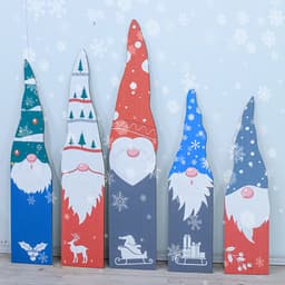 Ông già Mù trang trí Noel bằng gỗ loại dày 5mm size lớn, Phụ kiện trang trí cây thông Noel, decor giáng sinh 6
