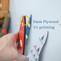 Ông già Mù trang trí Noel bằng gỗ loại dày 5mm size lớn, Phụ kiện trang trí cây thông Noel, decor giáng sinh 7