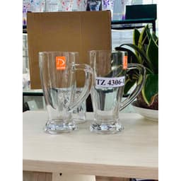 Bộ 2 ly bia thuỷ tinh có tay cầm, Cốc uống bia thủy tinh, Cốc thủy tinh 3